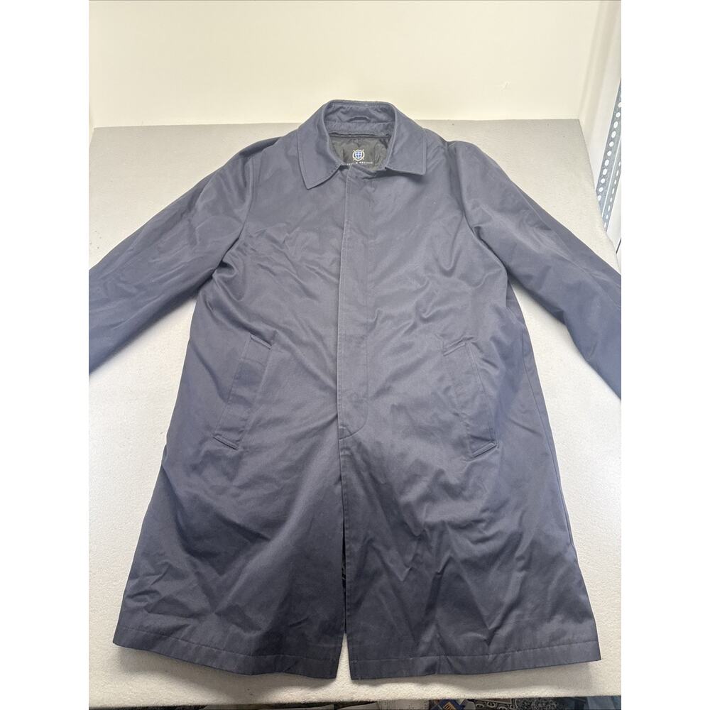 William Wallace Mens 46R Blue Insulated Work Jacket Full Zip Utility Coat